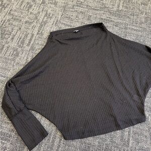 Fashion Nova Black Ribbed Blouse